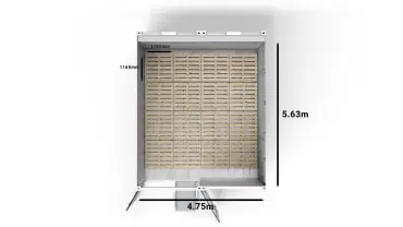 2个20英尺双舱Arctic SuperStore内的16个CHEP托盘