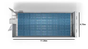 2个40英尺双舱Arctic SuperStore内的36个蓝色CHEP托盘