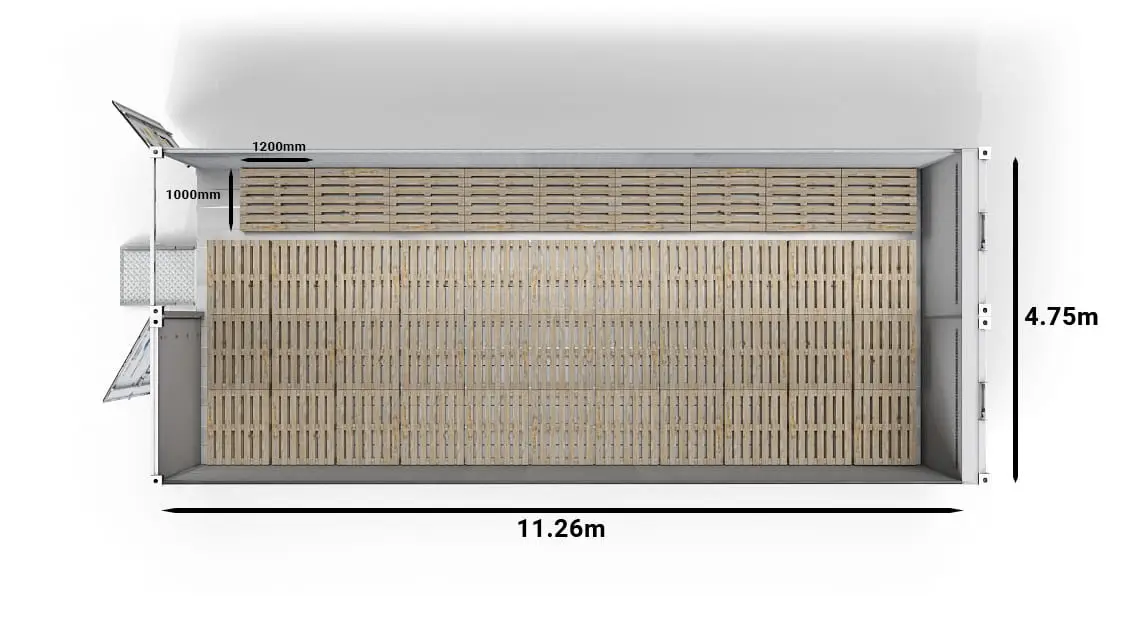 2个40英尺双舱Arctic SuperStore内的42个英国托盘
