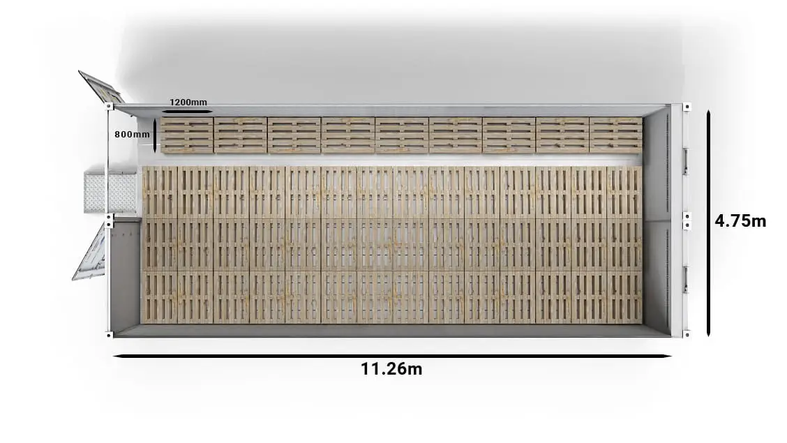 2个40英尺双舱Arctic SuperStore内的51个欧洲托盘