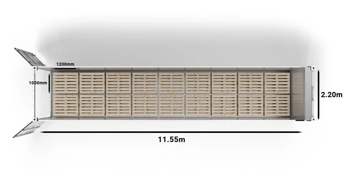 40英尺 UltraFreezer 可容纳18个英国托盘